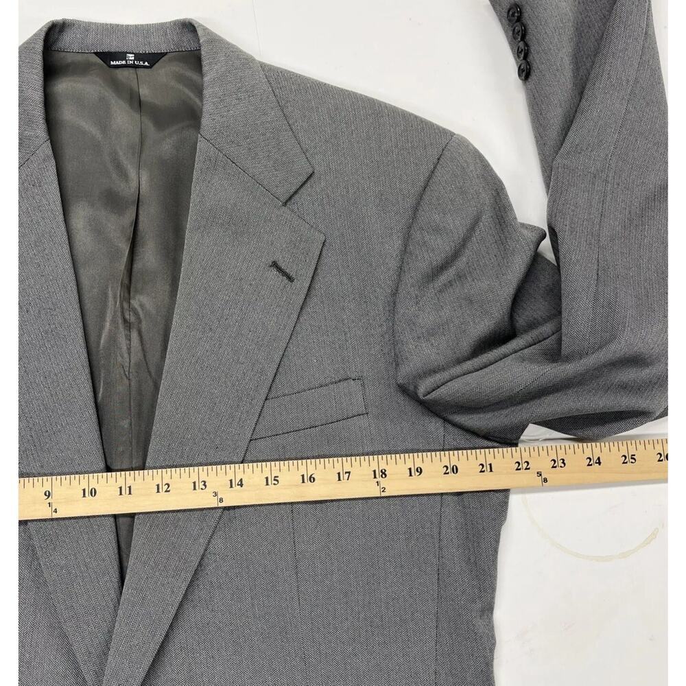 VTG Ralph Lauren Polo University Club Wool Herringbone Blazer Sz 42L USA Made - Picture 12 of 16